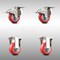 Service Caster 3 Inch 316SS Red Polyurethane Swivel Top Plate Caster Lock Brake 2 Rigid, 2PK SCC-SS316TTL20S314-PPUB-RED-2-R-2 - alternate 1